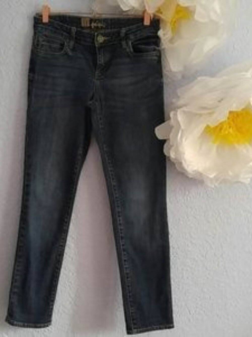 KUT from the Kloth SZ4 Boot Cut Distressed & Whiskered 5 Pocket Construction